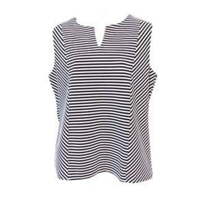 Talbots NWT XL black and white striped tank top